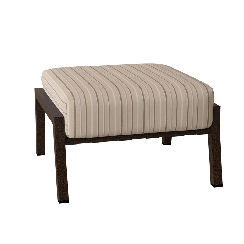 Cortland Outdoor Ottoman, Canvas Bird's Eye Sunbrella® Canvas, Chestnut Brown