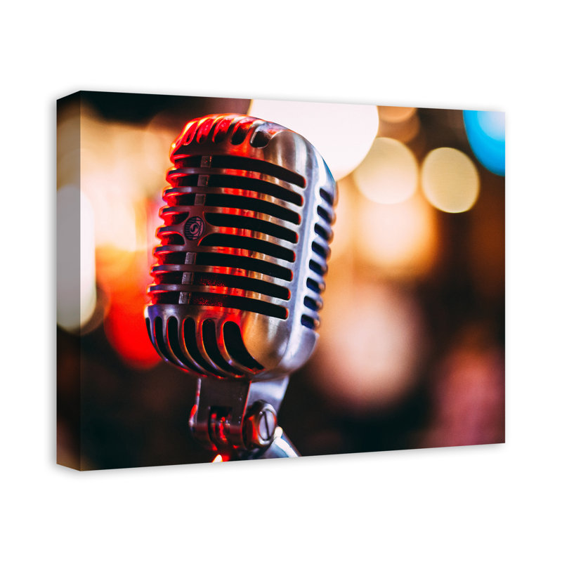 Microphone rétro - photographie sur toile tendue