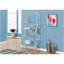 Bibliothèque, bibliothèque, étagère, H 72 po, bureau, chambre à coucher, verre trempé transparent, métal gris, contemporain, moderne-947105278