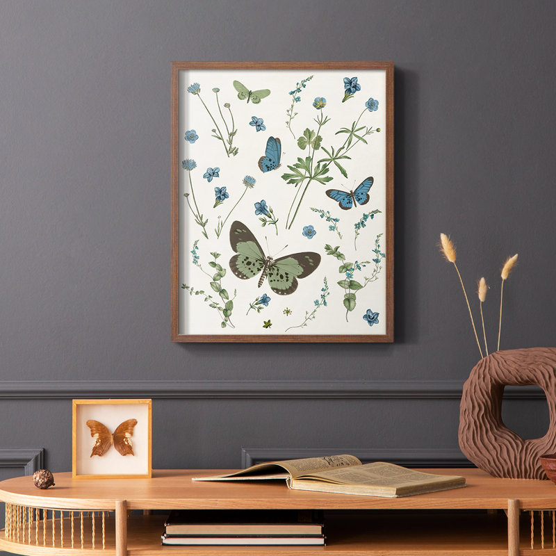 «Botanical Page II», reproduction encadrée - bois massif, Brun, H 28 po x l 22 po