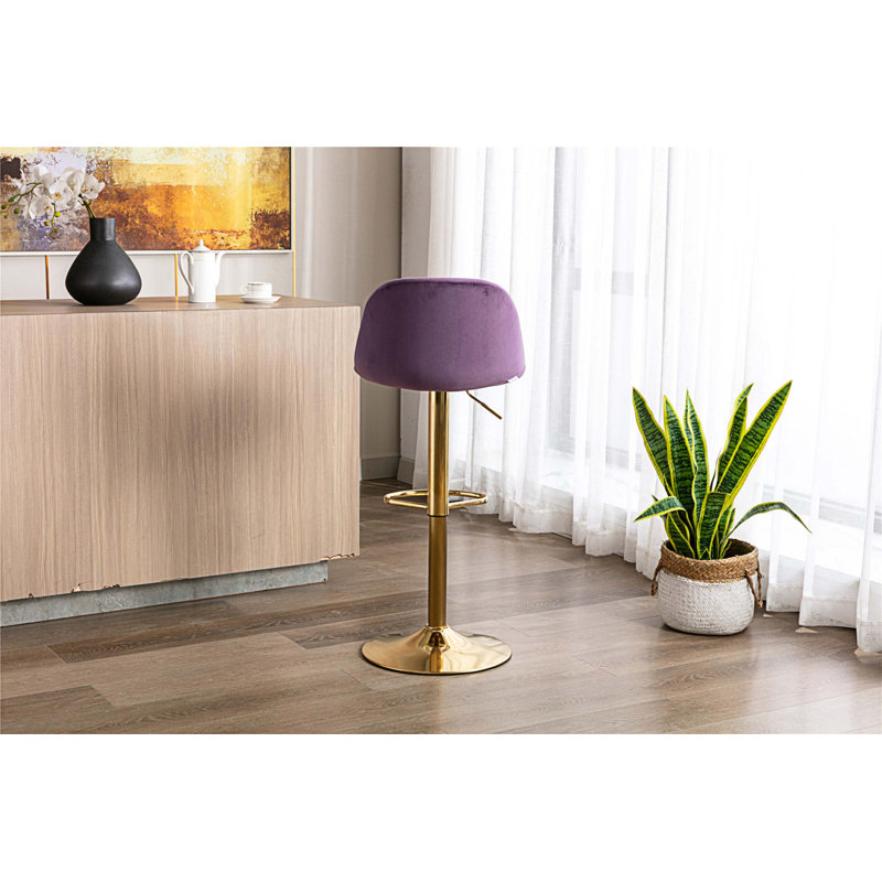 Tabouret à hauteur réglable Marell, Mauve