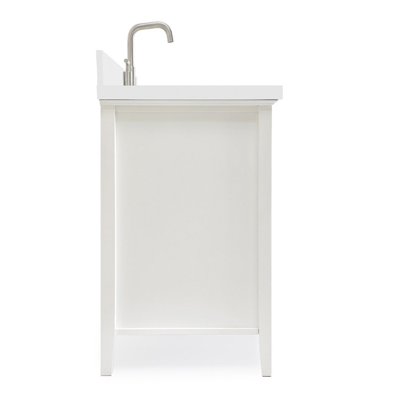 Kensington 43'' W Single Vanity, White, 36.25", White Carrara Quartz