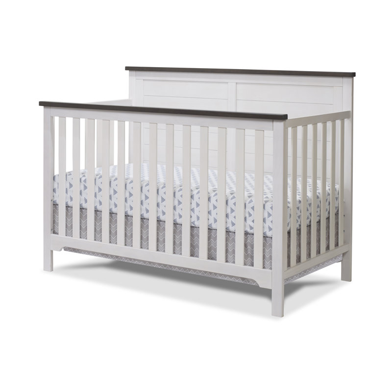 Farmhouse White and Chocolate 4-in-1 Convertible Crib Set