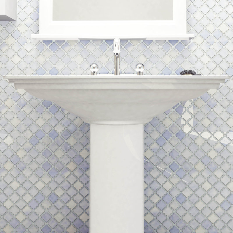Hudson Tangier 2" x 2" Porcelain Grid Mosaic Wall & Floor Tile, Frost Blue
