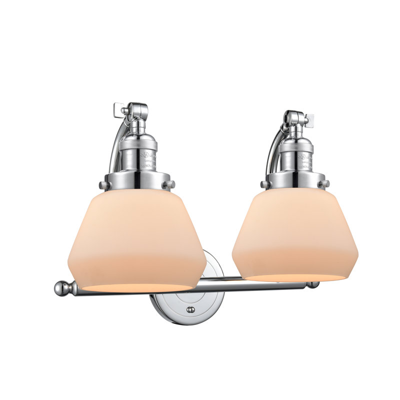 Keefe 2 - Light Dimmable Vanity Light, 3.5 Watt Vintage LED Bulb, Polished Chrome, Matte White Cased