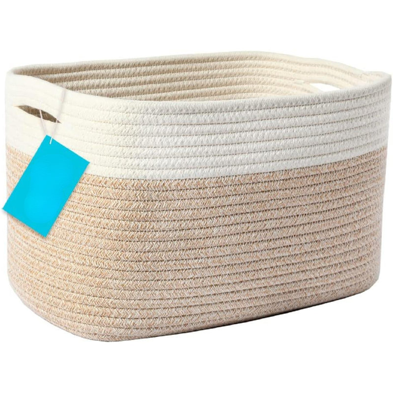 Panier en tissu, Brun clair / blanc cassé