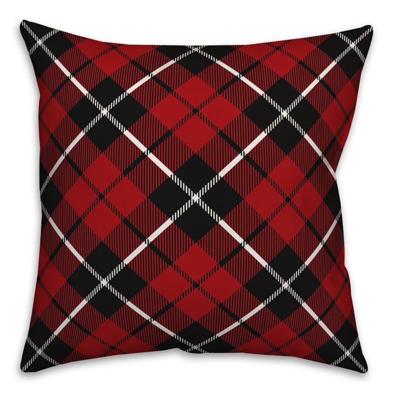  Coussin Christmas, 18 po x 18 po, Intérieur, Blanc / Rouge
