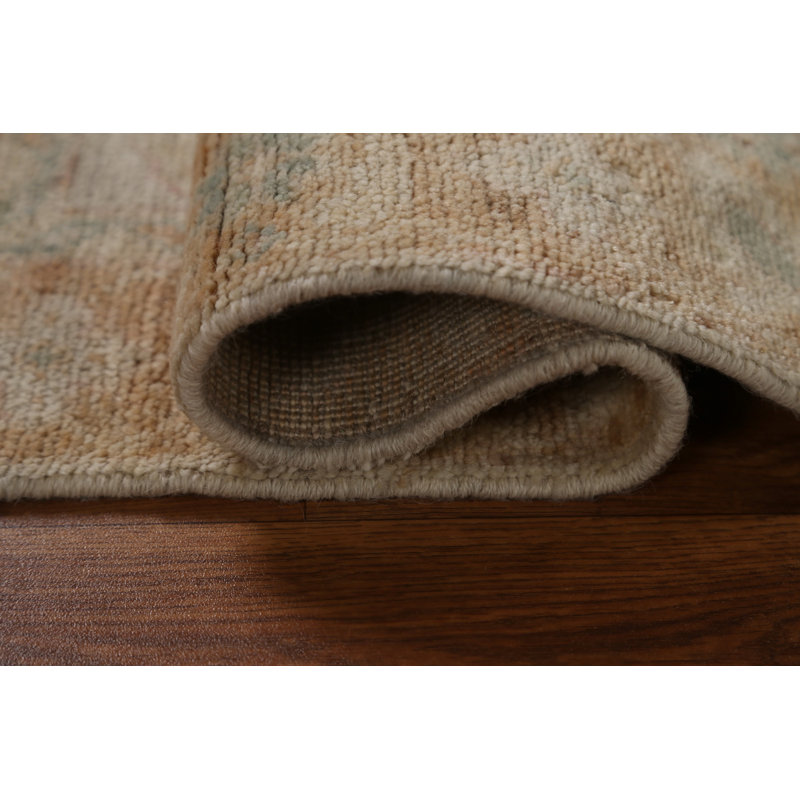 Tapis unique en coton beige et ivoire 2 pi 9 po x 2 pi Neeltje