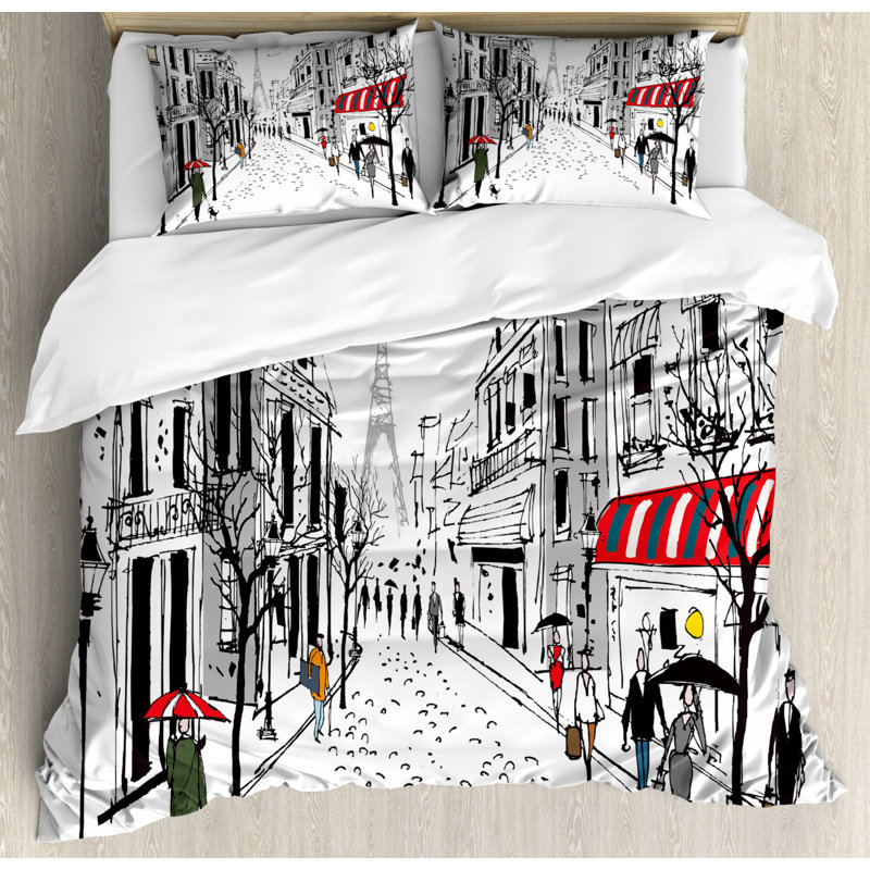 Modern & Contemporary Polyester Duvet Cover, Queen Duvet Cover + 2 Standard Shams