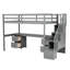 Structure de lit mezzanine simple gris avec bureau et double compartiment de rangement pour la fascination-1247043566