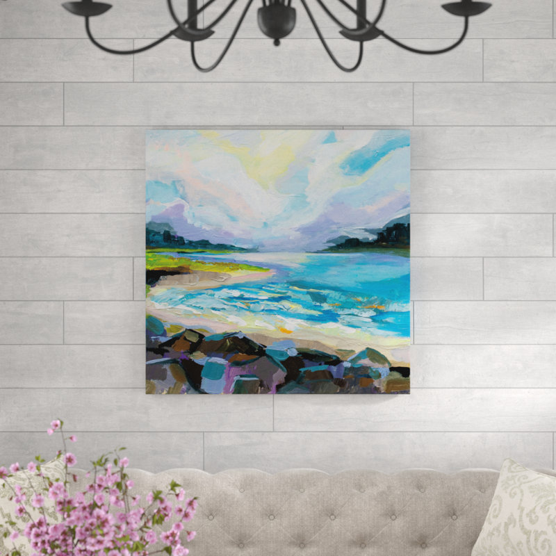 The Coastline by Jeanette Vertentes - Wrapped Canvas Painting Print, 91cm H x 91cm W