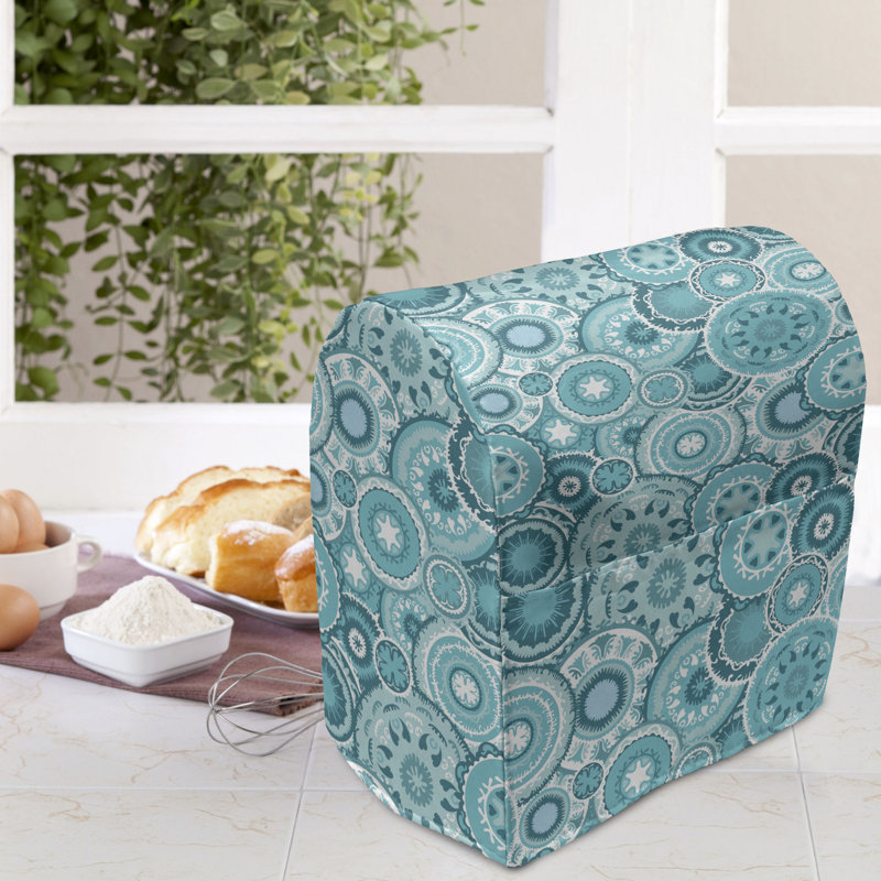 Housse de batteur sur socle turquoise / bleu sarcelle / blanc