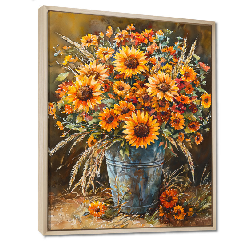 Lusk - Floral Wall Decor, Floater Framed Print, 44" H x 34" W, Cream