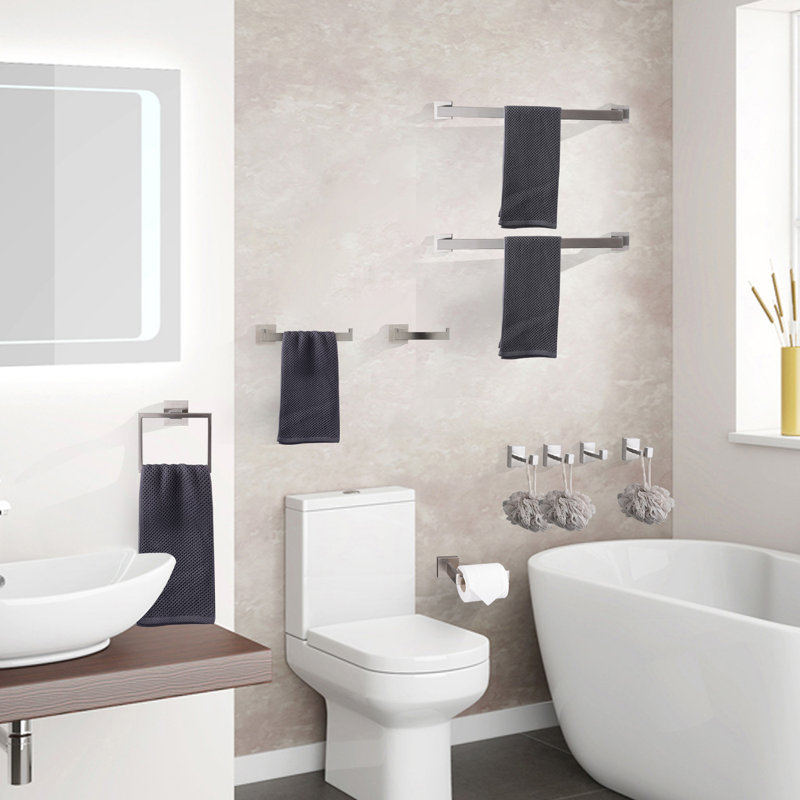Ensemble de quincaillerie de salle de bain 10 pièces, Nickel brossé
