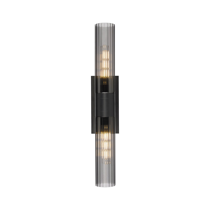 Mahlik 2 - Light Dimmable Vanity Light, Smoke, Matte Black