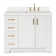 Freitas 42'' Solid Wood Single Bathroom Vanity with 1.5'' White Quartz Top, Right Offset Rectangular Sink