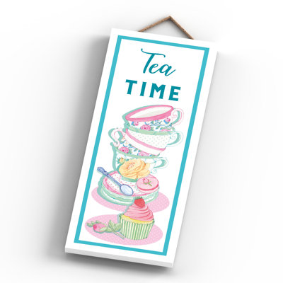 Tea Time Tea Themed Wooden Plaque Wall Décor