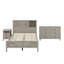 Ensemble de lit plateforme 3 pièces avec tête de lit double à porte coulissante, station de charge, table de chevet et commode-2000109747-2000109746