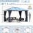 Patio Hardtop Steel Gazebo with Polycarbonate Roof, Curtains and Netting-94003062-94003060