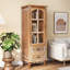 Armoire étroite 54,53 po en bois rustique avec 2 tiroirs-62656863