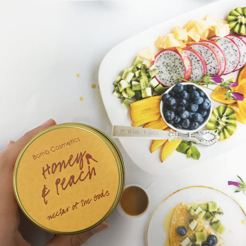 Honey And Peach Scented Jar Candle
