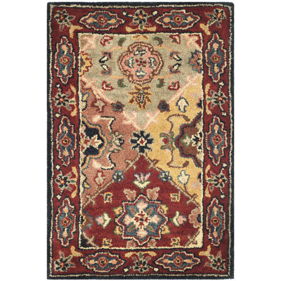 Balthrop Oriental Handmade Tufted Wool Red/Blue/Cream Area Rug -  Astoria Grand, 9F387901A16E42FB93625DB464EE0CC5