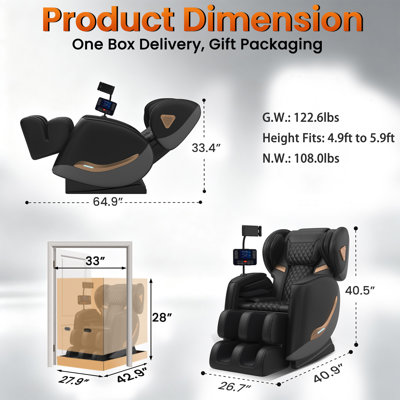 Fauteuil de massage complet et inclinable