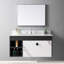 43X22inch Sintered Stone Gold Bathroom Vanity Top With 3 Faucet Holes And Ceramic Basin Sink In Color