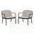 Luna Outdoor PP Club Chair, Black Frame With Beige Cushion, Set Of 2-1580949820