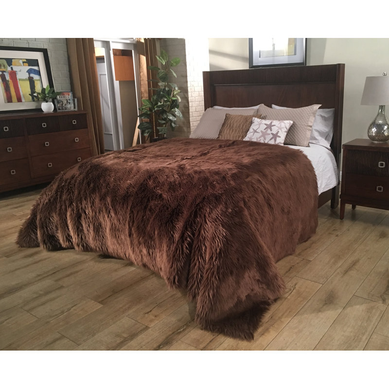 Machine Woven Coverlet, Full Bedspread, Brown