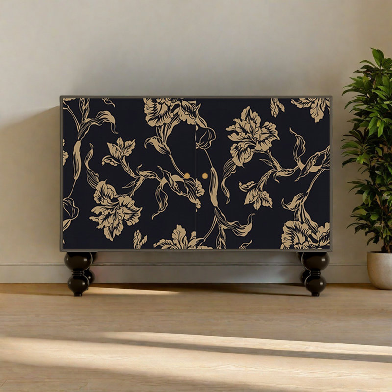 Armoire florale rétro à double porte style français