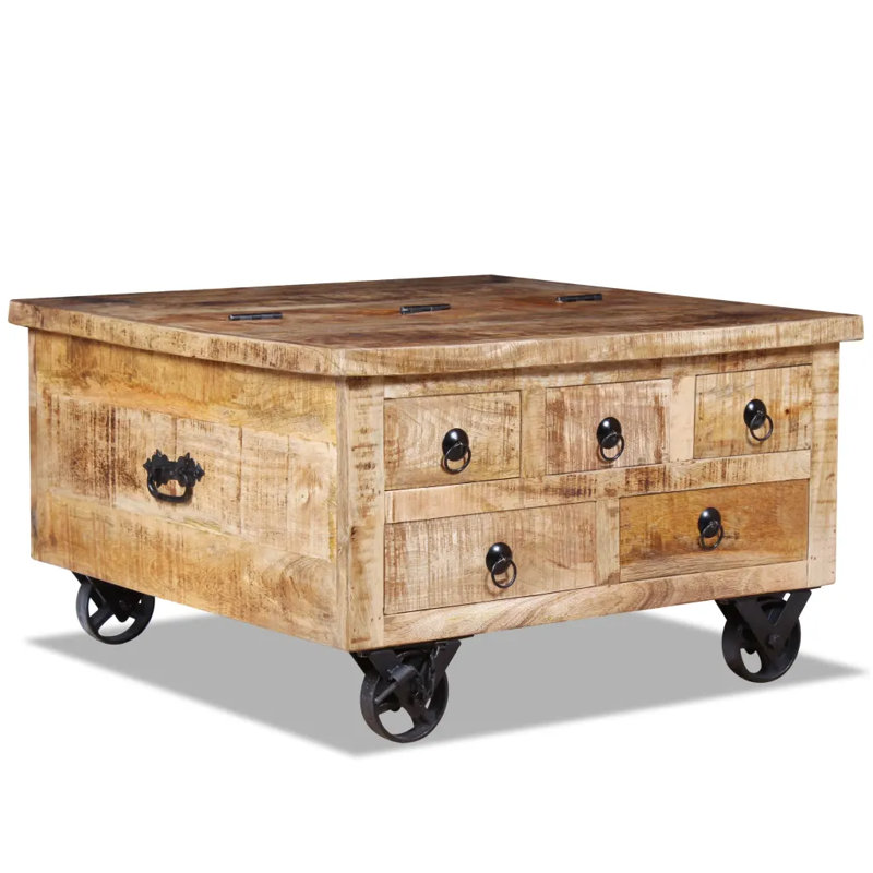 Burkhalter Rough Mango Wood Coffee Table with Storage