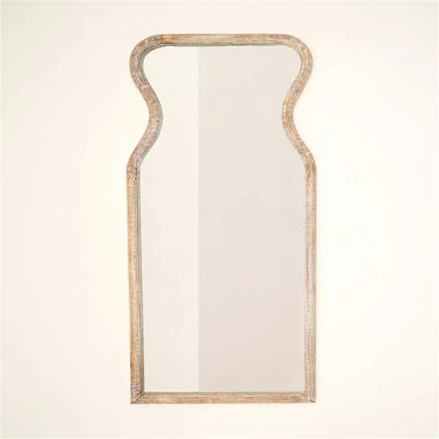 Miroir mural décoratif pleine longueur avec cadre en bois de manguier 70 po