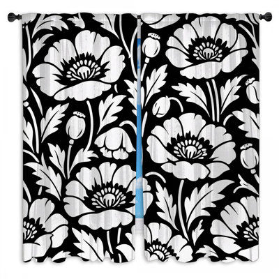 Rideaux de fenêtre à motif de coquelicots Bold Floral
