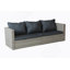 Ensembles de patio en fer 4 pièces, coussin gris