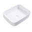 Lavabo vasque de salle de bain rectangulaire en céramique blanche de 20 po x 15 po - Design de mode moderne, teinture et comptoir sans effort