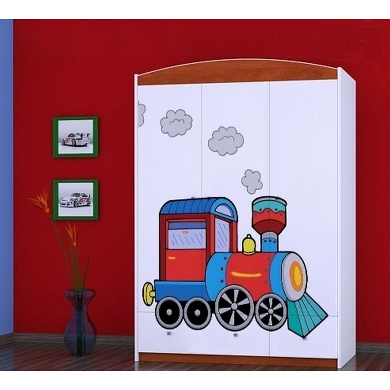 Steen 3 Door Wardrobe, Red