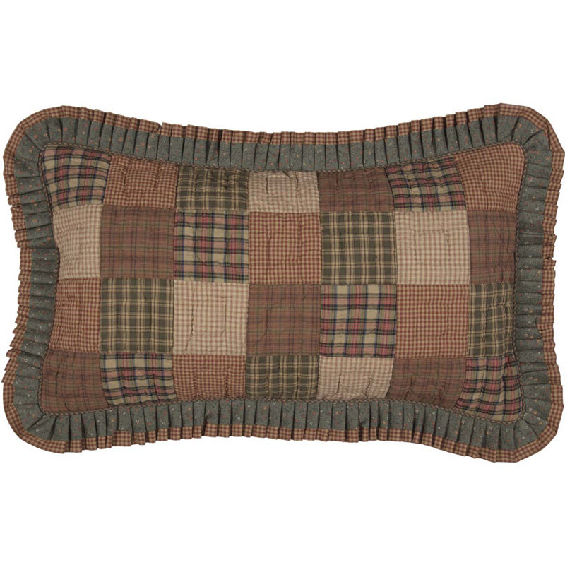 Crosswoods Plaid Patchwork Cotton King Sham with Ruffle