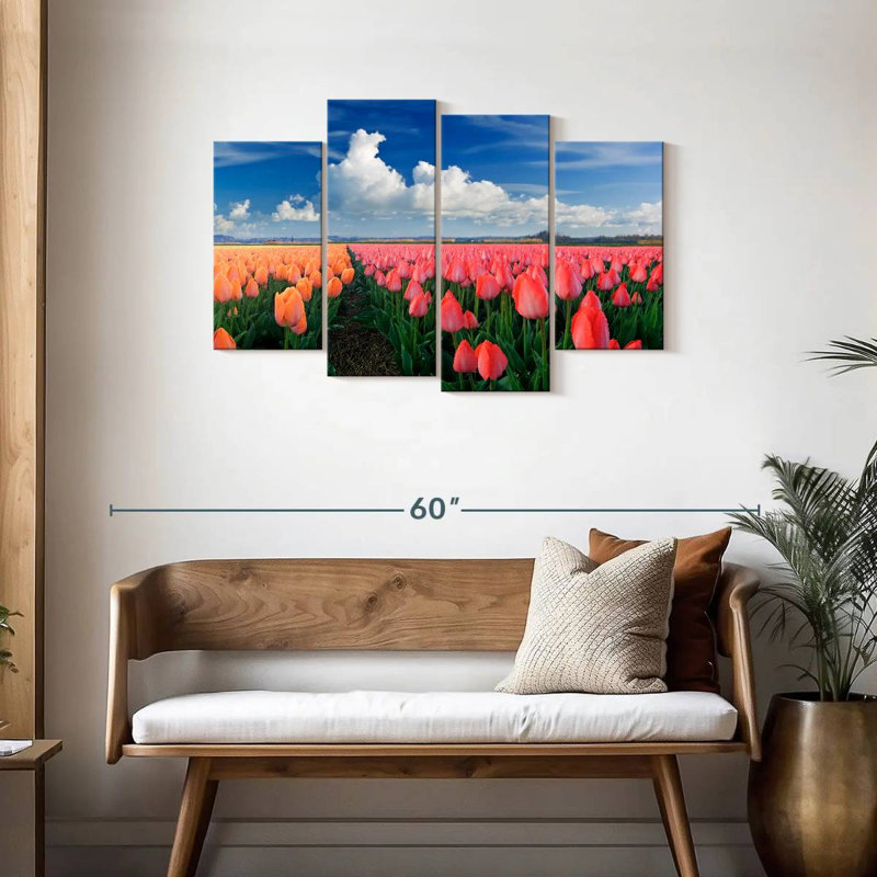 Tulipes roses et orange Alvord, H 27 po x l 43 po