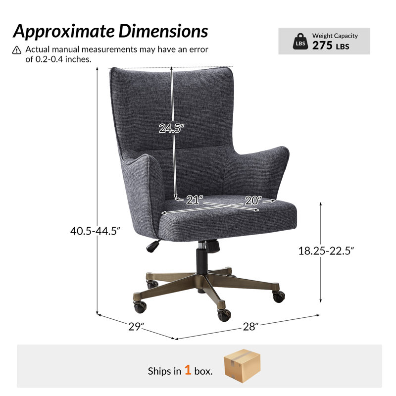 Chaise de bureau Benita, Noir