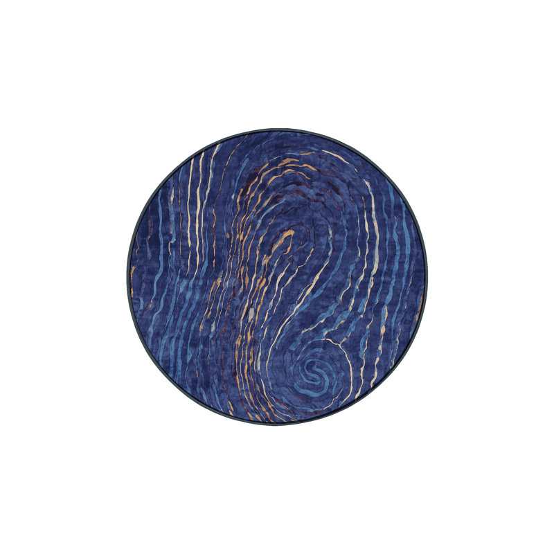 Tapis gris lavable à la machine, Rond 4 pi