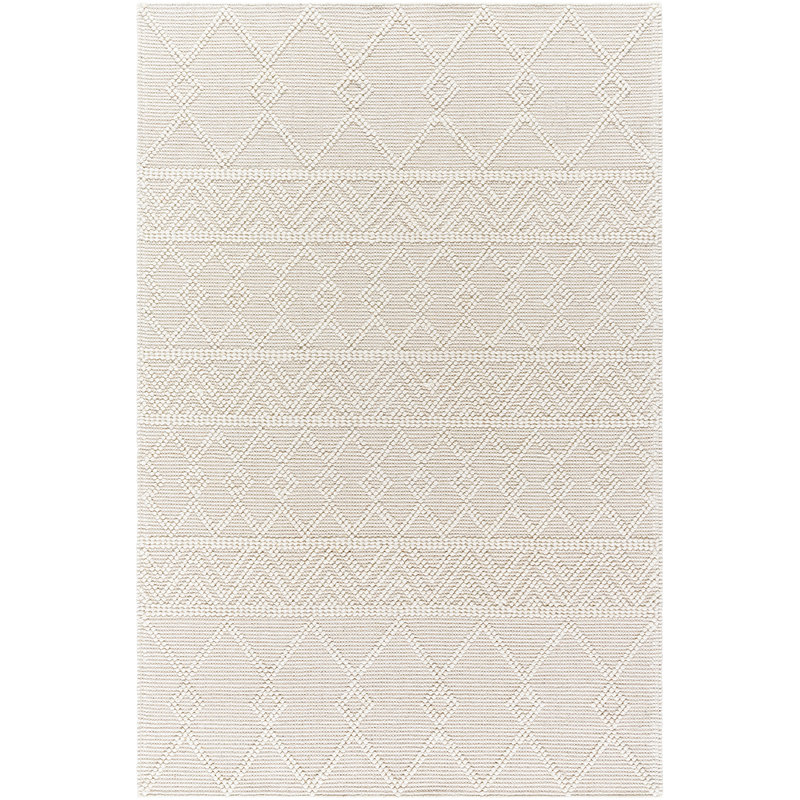 Hygge Textured Wool Hand Woven Area Rug, Rectangle 91 x 152 cm