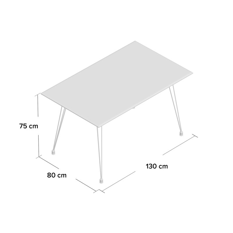 Zaiden Glass Top Metal Base Writing Desk