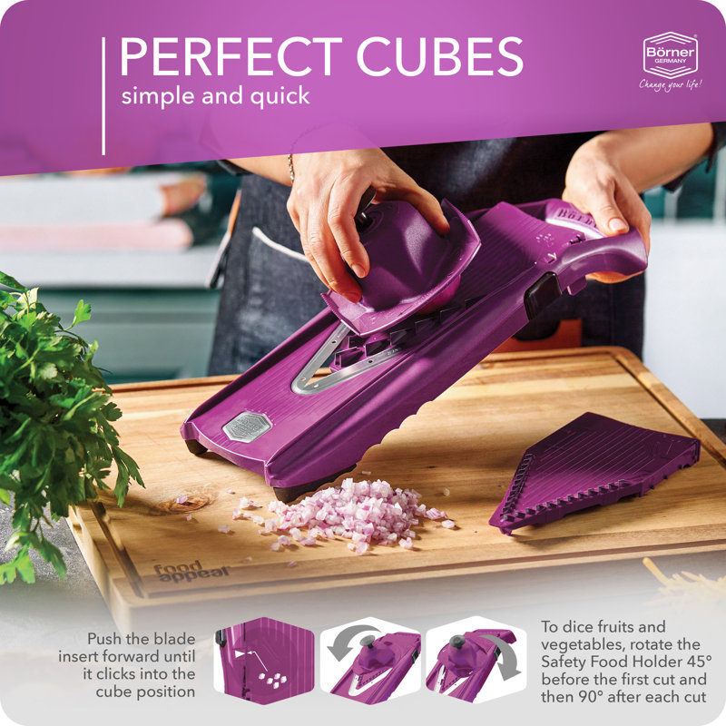 Borner V-5 Power Line Mandoline, Starter Set, Purple, Purple