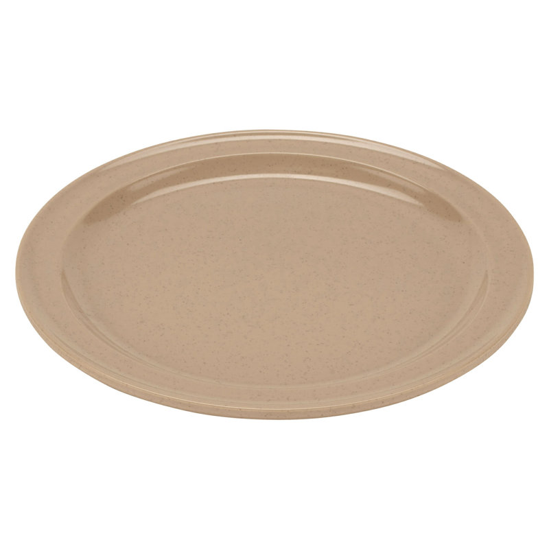 Grandes assiettes rondes en mélamine GET, 9 po, (ensemble de 12), Tanné