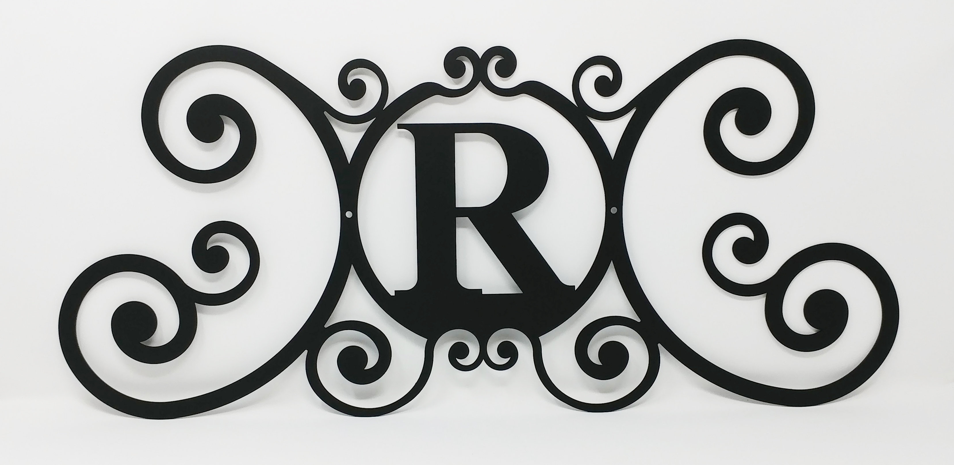 Village Wrought Iron Letter R 1 Line Wall Address Plaque Wayfair 