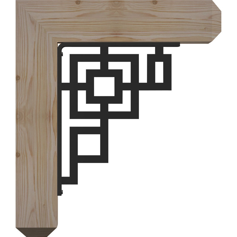 Support à crête en fer Eris, H 18 po x P 15 1/2 po, Sapin de Douglas l 3 1/2 po x T 4 po (lisse)