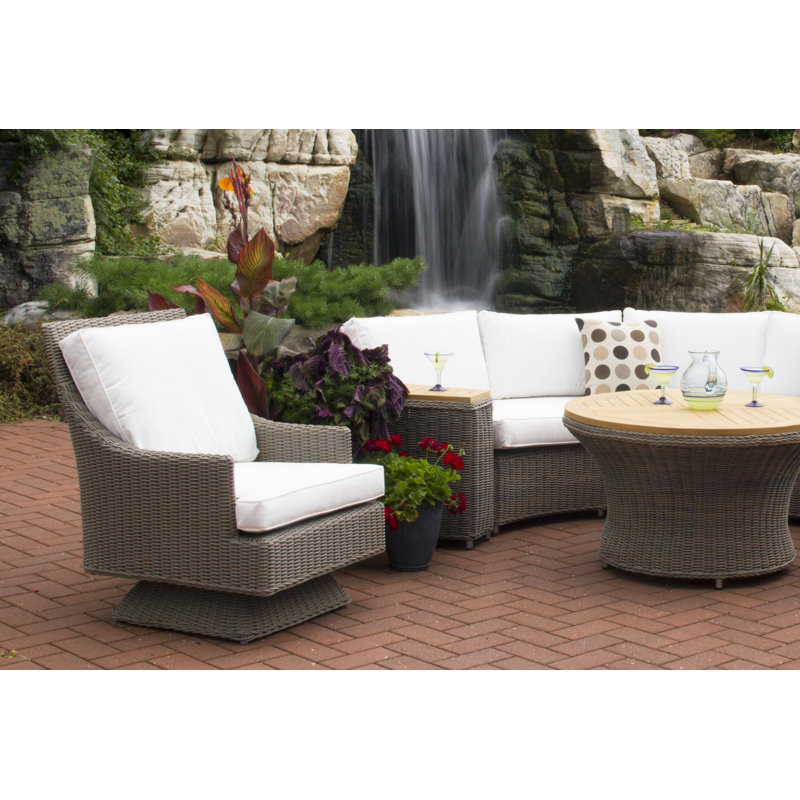 Adlare Swivel Wicker Outdoor Lounge Chair