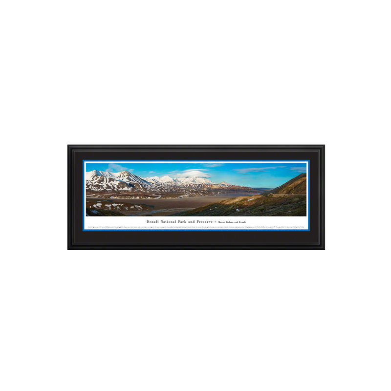 Impression panoramique du parc national de Denali, Mont Eielson et Denali, Encadré, H 18 po x l 44 po
