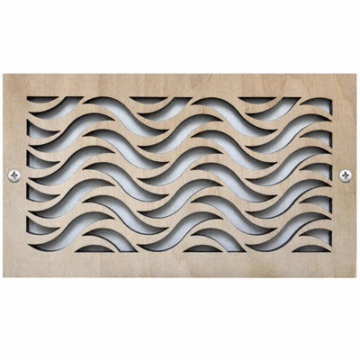 Stellar Air White Wall And Ceiling Registers With Brass Screws- 8x24 (Duct Opening) 10x26 Overall Size - Waves